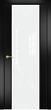 Дверь Оникс Престиж эмаль черная по МДФ, триплекс белый
