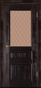 Недавно просмотренные - Дверь Белорусские Двери М5 темный лак, сатинато бронзовое художественное "Кристалл"