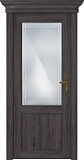 Дверь Статус CLASSIC 521 дуб патина, стекло сатинато с алмазной гравировкой итальянская решетка