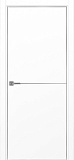 Дверь Эко 202 белый снежный молдинг SC, кромка AL хром SC с 4-х сторон, глухая