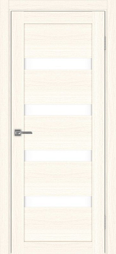 Дверь Эко 505.12 ясень светлый, lacobel  белый