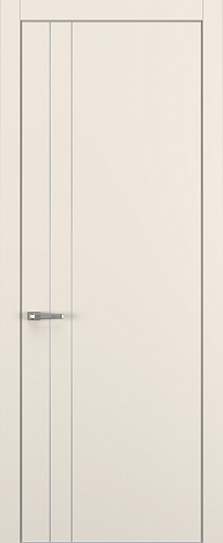 Дверь Z K15 полипропилен крем, ALU кромка хром, молдинг серебро, глухая