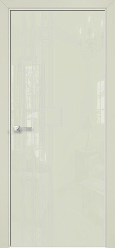 Дверь Оникс Арт, лакобель слоновая кость RAL 1013, пескоструй №9