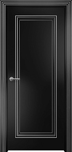 Недавно просмотренные - Дверь Оникс Турин фрезерованная №2 эмаль черная патина серебро по контуру, глухая