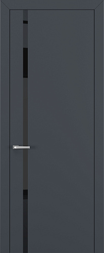 Дверь Z K1 полипропилен  графит премьер, лакобель black classic, глухая