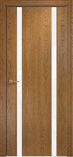 Дверь Оникс Престиж 2 дуб золотистый, триплекс белый