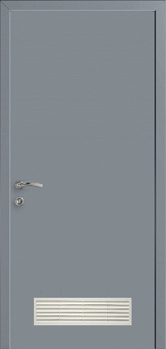 Дверь гладкая влагостойкая композитная Капель моноколор RAL 7046, с вентрешеткой