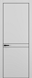 Дверь Z K13 полипропилен серый, ALU кромка черная, молдинг черный, глухая