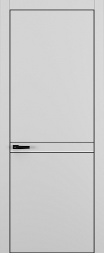 Дверь Z K13 полипропилен серый, ALU кромка черная, молдинг черный, глухая