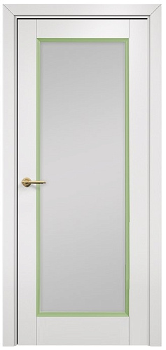 Дверь Оникс Тоскана 1 эмаль белая/фисташковая, сатинат белый