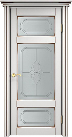 Недавно просмотренные - Дверь ПМЦ массив ольхи ОЛ55 белый грунт с патиной орех, стекло 55-3
