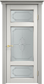 Недавно просмотренные - Дверь ПМЦ массив ольхи ОЛ55 белый грунт с патиной серебро, стекло 55-3