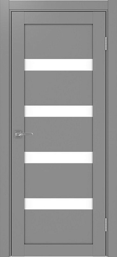 Дверь Эко 505.12 серый, lacobel белый