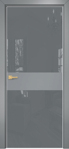 Дверь Оникс Соло 2 эмаль RAL 7040, глухая, Lacobel RAL 7040