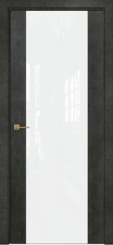 Дверь Оникс Престиж бетон темный, триплекс белый