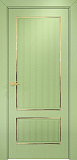 Дверь Оникс Сиэтл 2 эмаль фисташковая молдинг золото, глухая