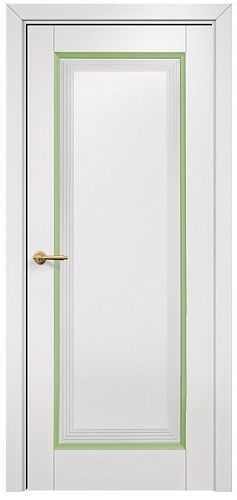 Дверь Оникс Тоскана 1 эмаль белая/фисташка, глухая