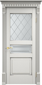 Недавно просмотренные - Дверь ПМЦ массив ольхи ОЛ5 белый грунт с патиной серебро, стекло 5-2