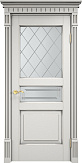 Схожие товары - Дверь ПМЦ массив ольхи ОЛ5 белый грунт с патиной серебро, стекло 5-2