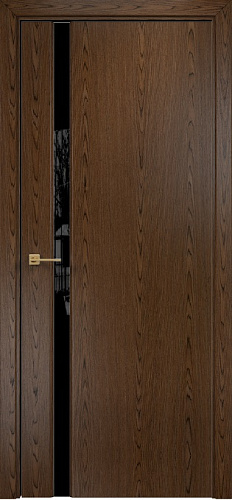 Дверь Оникс Престиж 1 орех тангентальный, триплекс черный