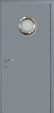 Дверь с иллюминатором влагостойкая композитная Капель моноколор RAL 7046