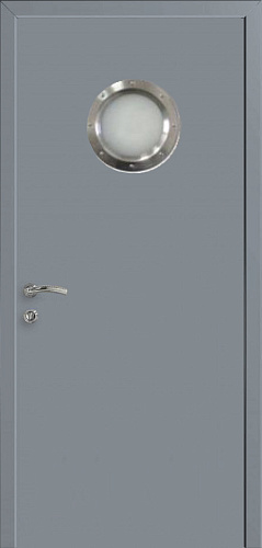 Дверь с иллюминатором влагостойкая композитная Капель моноколор RAL 7046