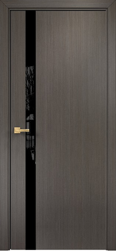 Дверь Оникс Верона 1 серый дуб, триплекс черный