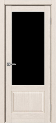 Дверь Эко 640.21 ОФ3 ясень перламутровый, lacobel черный