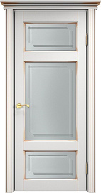 Недавно просмотренные - Дверь ПМЦ массив ольхи ОЛ55 белый грунт с патиной золото, стекло 55-4