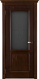 Дверь ДР массив дуба Селена античный орех, стекло мателюкс графит
