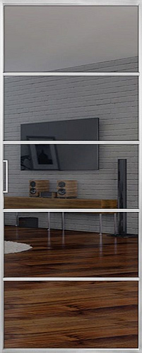 Перегородка Alum №5 хром, триплекс зеркало графит