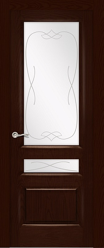 Дверь Ситидорс Малахит-2 CLASSIC ясень шоколад, остекленная