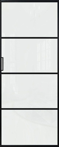 Перегородка Alum №4 черный, триплекс белый