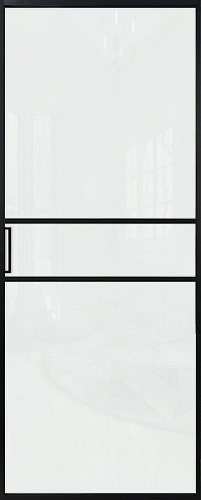 Перегородка Alum №2 черный, триплекс белый