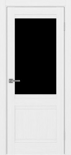 Дверь Эко 502.21U белый лед, lacobel черный