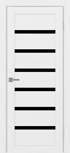 Дверь Эко 507.12 белый лед, lacobel черный