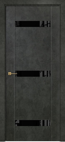 Дверь Оникс Парма 3 бетон темный, глухая лакобель RAL 9005