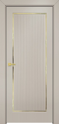 Дверь Оникс Сиэтл 1 эмаль латте молдинг золото, глухая