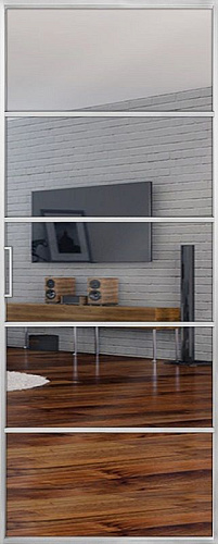 Перегородка Alum №5 хром, триплекс зеркало