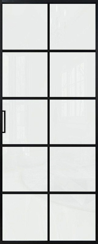 Перегородка Alum №9 черный, триплекс белый