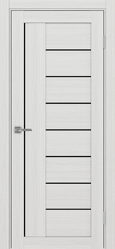 Дверь Эко 524.21 ясень серебристый, lacobel черный