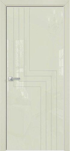 Дверь Оникс Арт, лакобель слоновая кость RAL 1013, гравировка №1