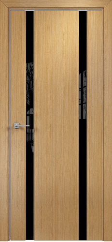 Дверь Оникс Престиж 2 дуб, триплекс черный