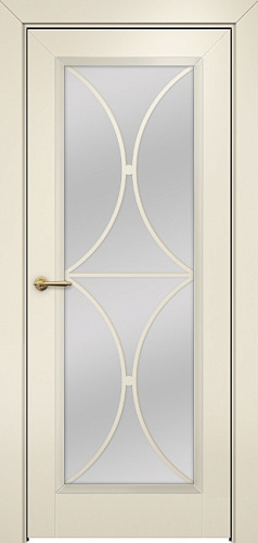Дверь Оникс Шанель 1 фрезерованная эмаль слоновая кость, сатинато с решеткой