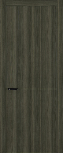 Дверь Z K17 toppan дуб темный, ALU кромка черная, молдинг черный, глухая