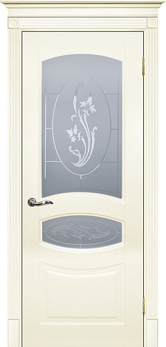 Дверь Текона эмаль Smalta 02 слоновая кость RAL 1013, остекленная