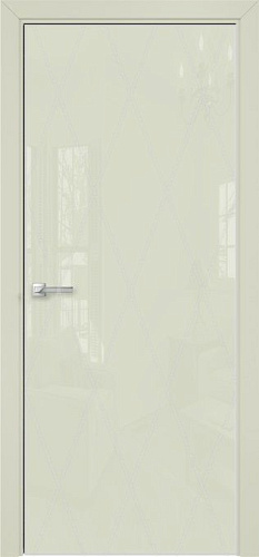Дверь Оникс Арт, лакобель слоновая кость RAL 1013, пескоструй №11