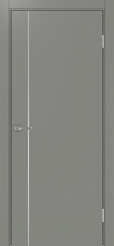 Дверь Эко 204 серый молдинг SC, кромка ABS, глухая
