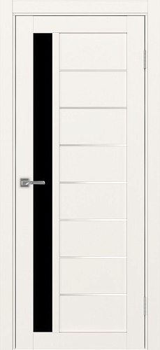 Дверь Эко 554.21 АПП бежевый молдинг SC, lacobel черный