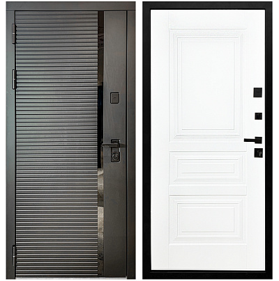 Входная дверь Матадор MXМ-6 антрацит софт/панель Миранда, белая матовая